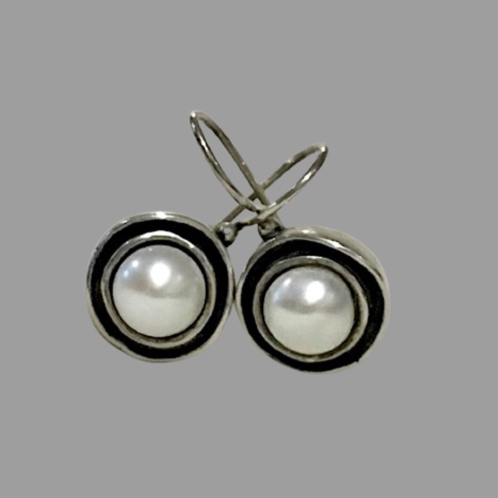 DIDAE SILPADA Freshwater Pearl Sterling Silver Drop Earrings